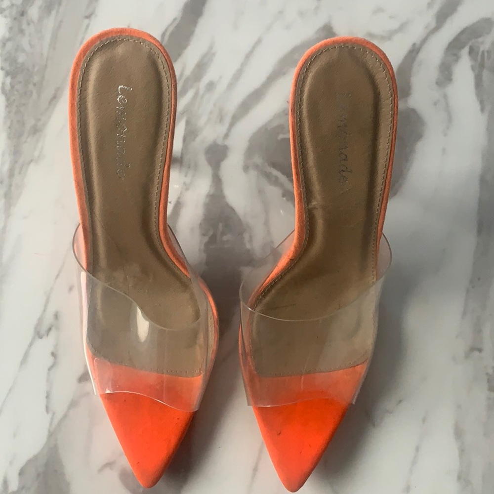 Clear/Orange Open Toe Sandals